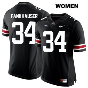 Women's NCAA Ohio State Buckeyes Owen Fankhauser #34 College Stitched Authentic Nike White Number Black Football Jersey OT20C56UU